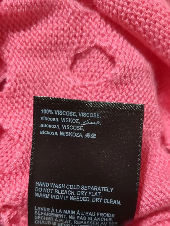 BEBE Tie Front Cutout Crochet Midi Dress  Fuchsia Women's Size Small NWT - Picture 11 of 11